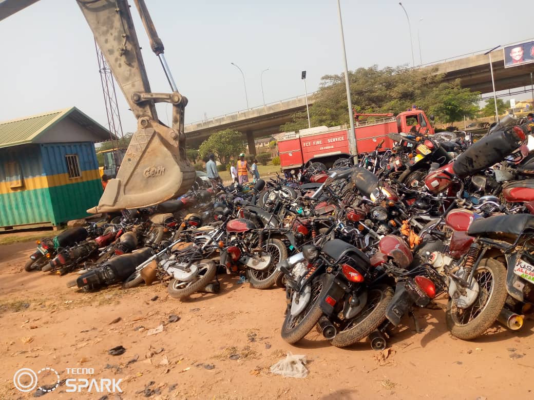 Wike 8217 s FCTA crushes 601 seized motorcycles in Abuja Wike s FCTA crushes 601 seized motorcycles in Abuja