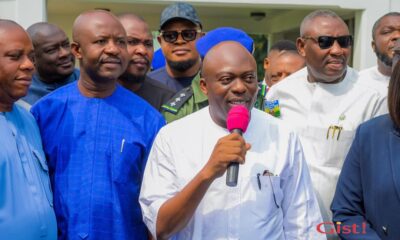  Gov Fubara reacts after being denied entry to Rivers Assembly quarters 