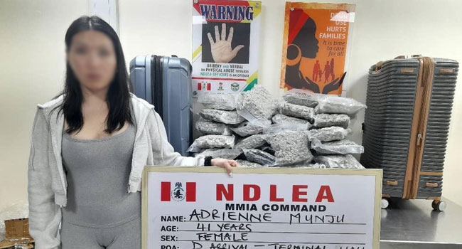 NDLEA arrests Canadian woman at Lagos airport seizes N9bn worth of opioids NDLEA arrests Canadian woman at Lagos airport seizes N9bn worth of opioids