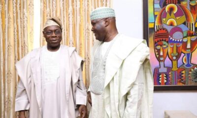  Atiku reunites with Obasanjo at charity event 
