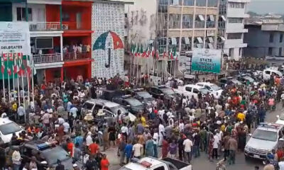  Rivers Heavy security as protest erupts at PDP secretariat over LG election 