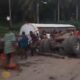  Residents rush to scoop fuel from overturned tanker in Cross River community 
