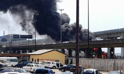  Panic as fire guts Lagos Blue Line track 