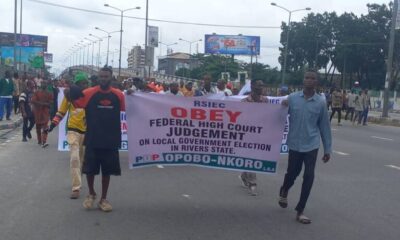  Again Pro Wike supporters hit Port Harcourt streets over Rivers LG polls 
