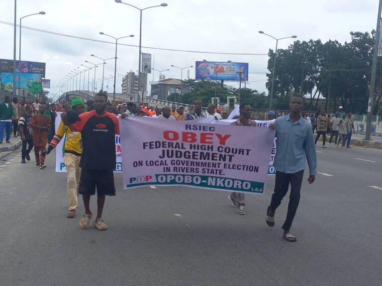 Again Pro Wike supporters hit Port Harcourt streets over Rivers LG polls Again Pro Wike supporters hit Port Harcourt streets over Rivers LG polls