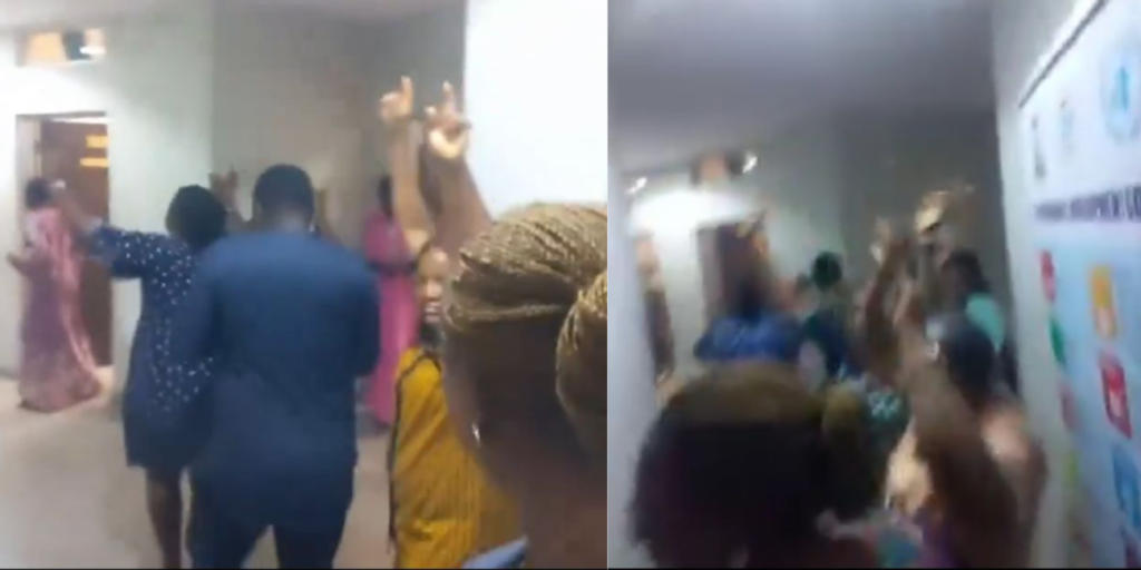 Viral video Drama as Ministry of Women Affairs staff celebrate dismissal of minister Uju Kennedy Ohanenye Viral video Drama as Ministry of Women Affairs staff celebrate dismissal of minister Uju Kennedy Ohanenye