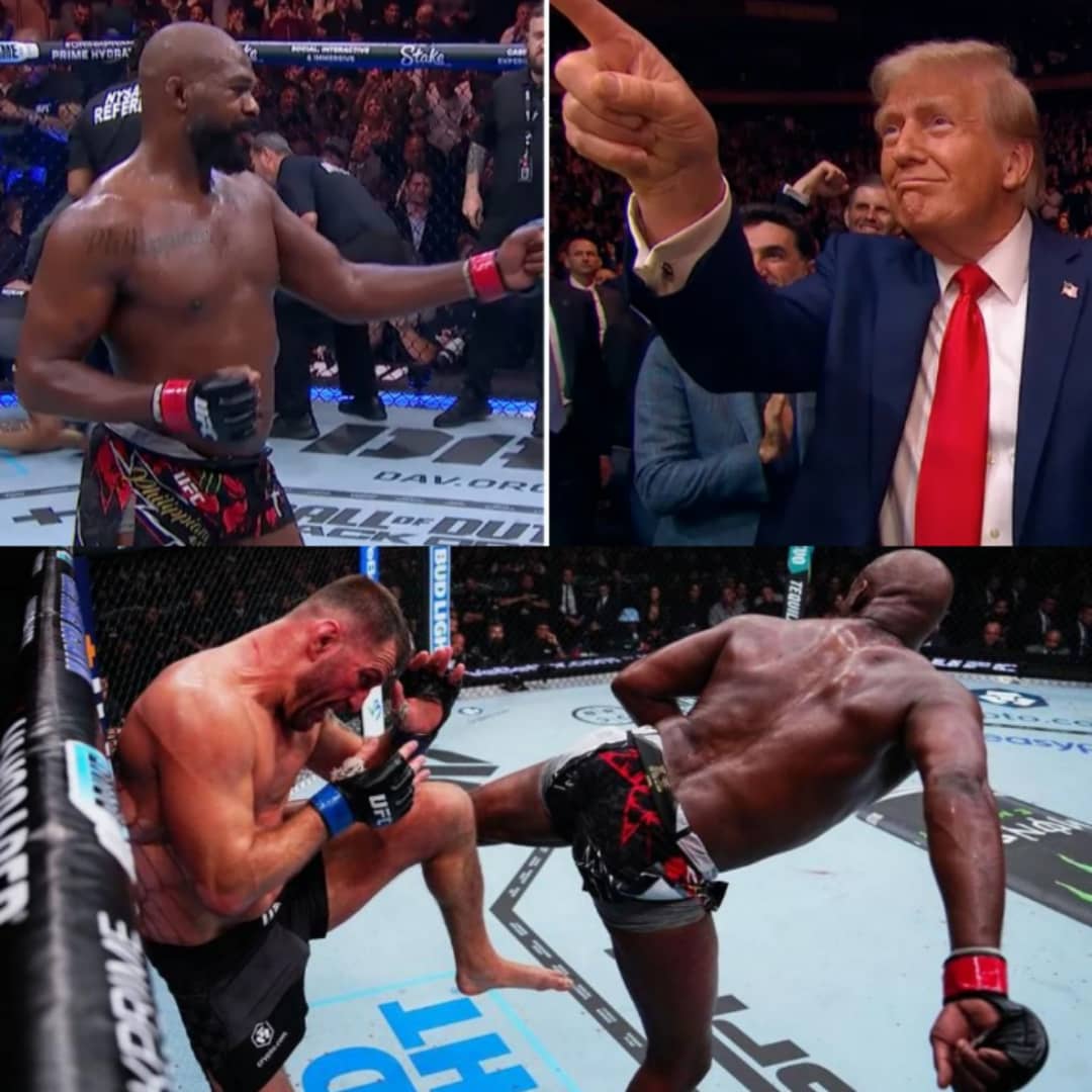 UFC 309 Jon Jones stops Stipe Miocic to retain heavyweight title busts out Trump dance UFC 309 Jon Jones stops Stipe Miocic to retain heavyweight title busts out Trump dance