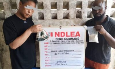  NDLEA smashes int l drug trafficking syndicate nabs Chinese national at Lagos hotel 