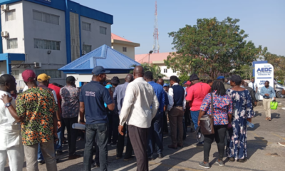  Electricity workers protest at AEDC headquarters over labour disputes 