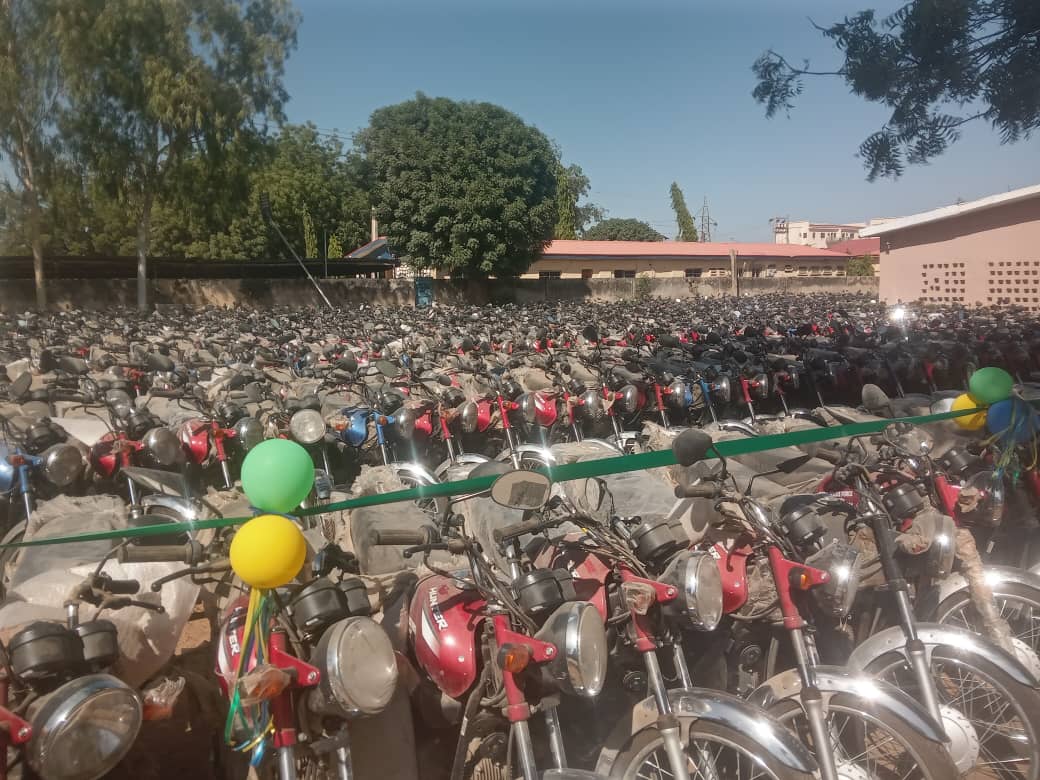 Barau donates 1 000 motorcycles worth over N1bn to Kano Police Barau donates 1 000 motorcycles worth over N1bn to Kano Police