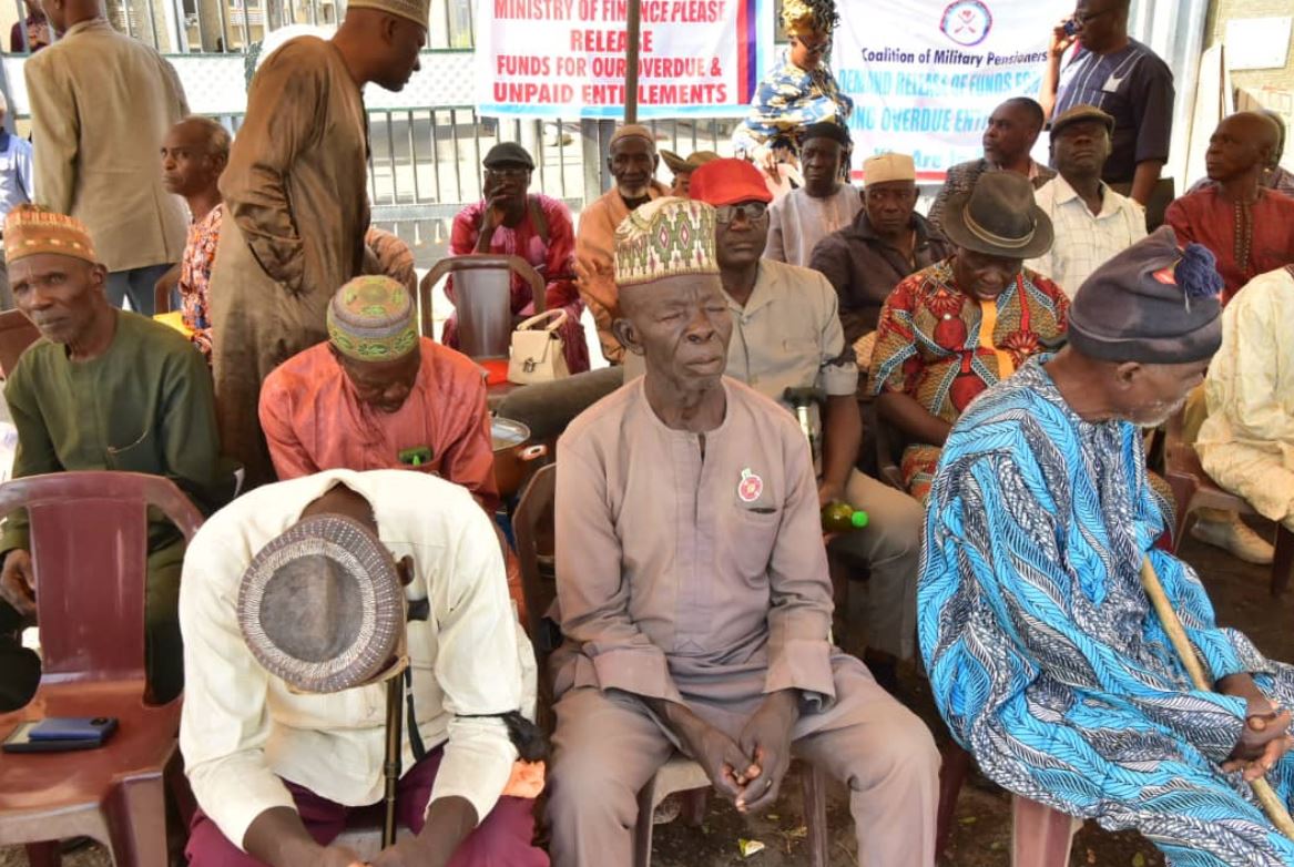 Retired military personnel protest in Abuja over unpaid entitlements Retired military personnel protest in Abuja over unpaid entitlements