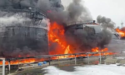  Ukrainian forces launch strikes on Russian border set oil depot ablaze 