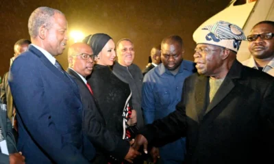  Tinubu lands in South Africa for bi national commission meeting 