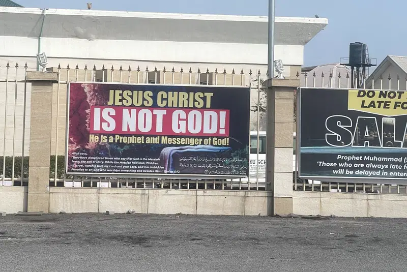 Controversy as Jesus Is Not God banner at Lagos mosque sparks reactions online Controversy as Jesus Is Not God banner at Lagos mosque sparks reactions online
