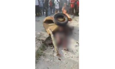  Angry mob sets man ablaze for allegedly beheading woman in Delta 