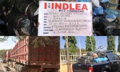  NDLEA intercepts 40ft trailer loaded with cannabis in Abuja arrests suspect 