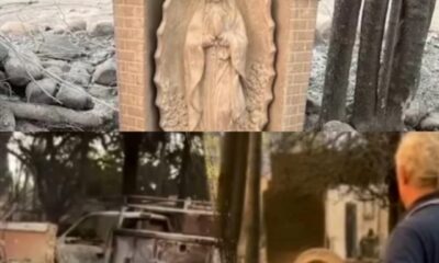  Statues of Virgin Mary St Joseph survive California wildfire 