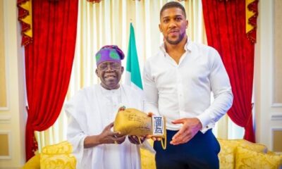  Anthony Joshua visits president Tinubu presents autographed glove 