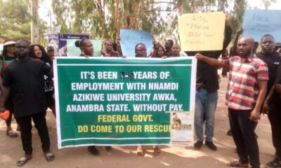  UNIZIK lecturers protest unpaid salaries after 5 years 