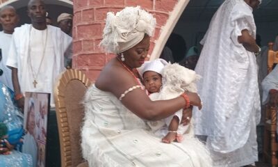  Ooni welcomes wife newborn son with grand ceremony 