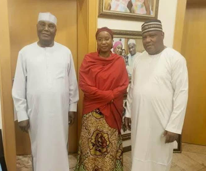 Atiku visits APC 8217 s Binani in Abuja Atiku visits APC s Binani in Abuja