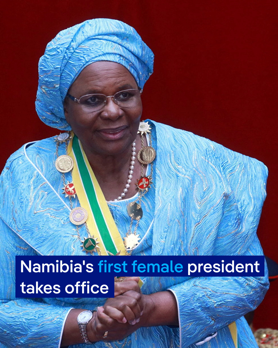 Namibia 8217 s first woman president takes office vows support for Palestine others Namibia s first woman president takes office vows support for Palestine others