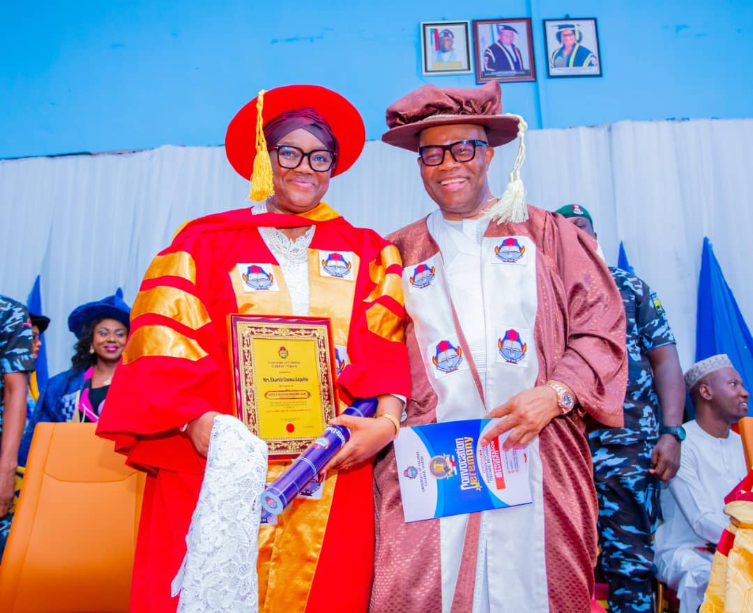 UNICAL awards honorary doctorate degree to Akpabio 8217 s wife Wike UNICAL awards honorary doctorate degree to Akpabio s wife Wike