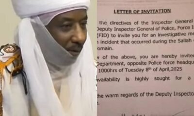  JUST IN Police summon Sanusi to Abuja 