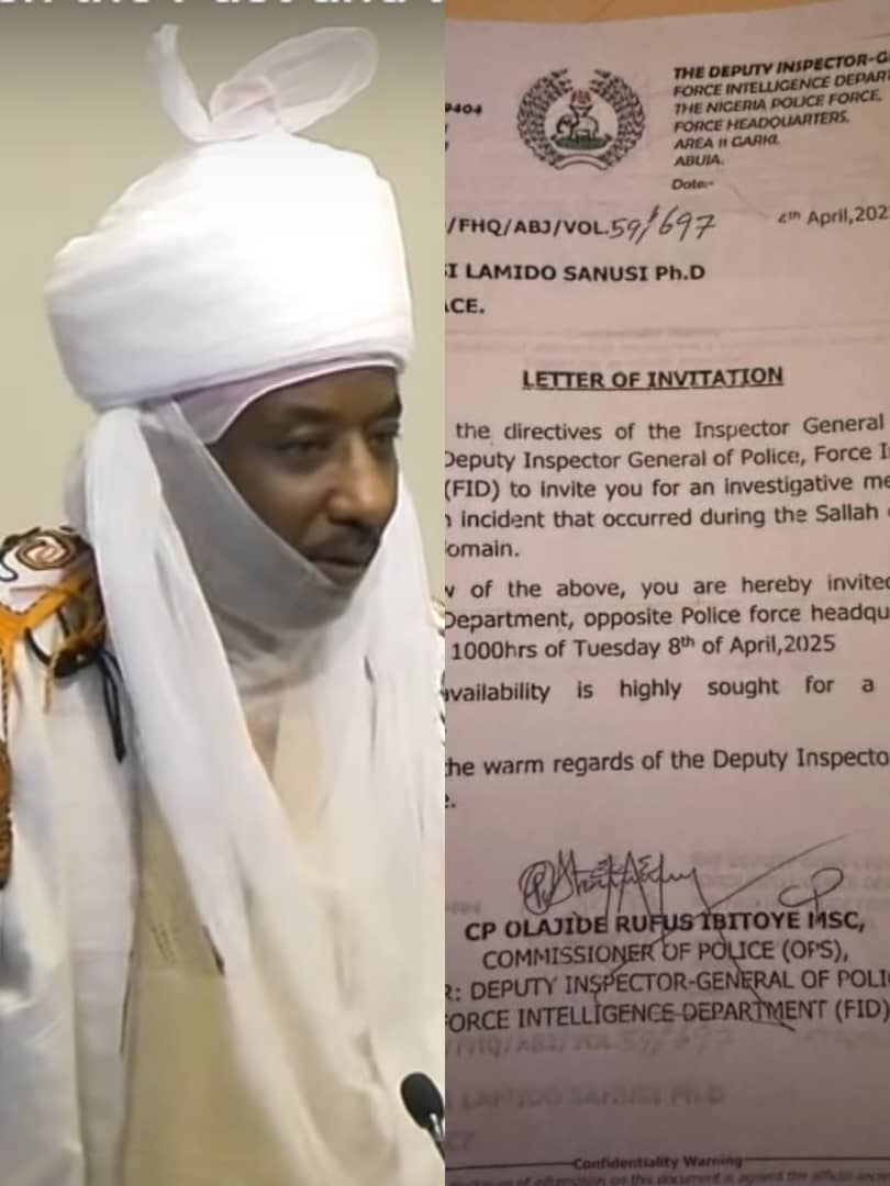 JUST IN Police summon Sanusi to Abuja JUST IN Police summon Sanusi to Abuja