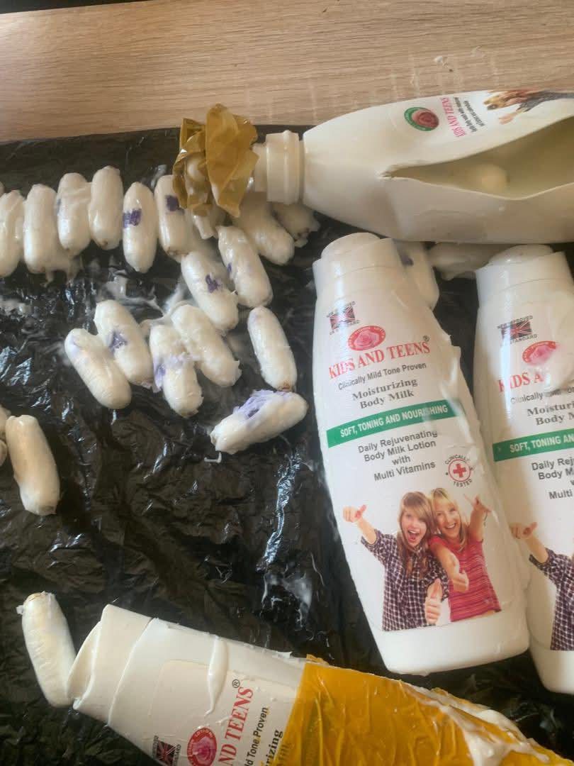 Saudi Arabia bound cocaine hidden in body lotion bottles intercepted in Lagos Saudi Arabia bound cocaine hidden in body lotion bottles intercepted in Lagos