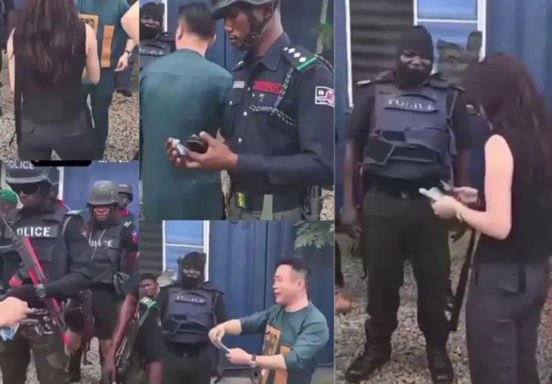 Police identify officers in viral video collecting cash from Chinese nationals launch probe Police identify officers in viral video collecting cash from Chinese nationals launch probe