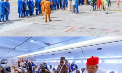  Shettima Sultan storm Owerri airport as Air Peace flies Hajj pilgrims to Saudi Arabia 
