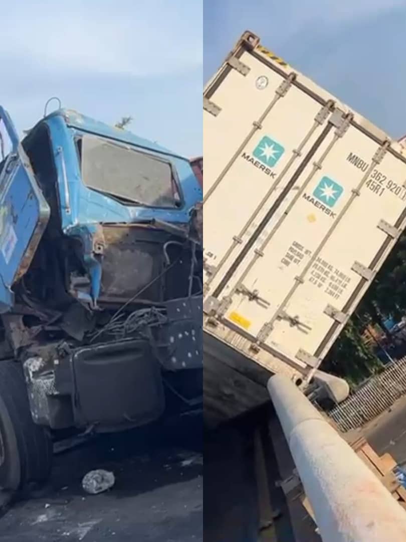 Falling container crushes 2 dispatch riders to death in Lagos Falling container crushes 2 dispatch riders to death in Lagos