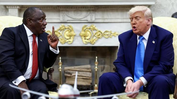 Tensions flare as Trump ambushes Ramaphosa with controversial 8216 white genocide 8217 video during US South Africa talks Tensions flare as Trump ambushes Ramaphosa with controversial white genocide video during US South Africa talks
