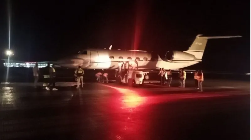 Panic as plane carrying Liberian president crash lands after departure from Nigeria Panic as plane carrying Liberian president crash lands after departure from Nigeria