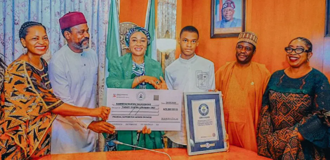 First Lady gifts N25m to autistic teen artist Guinness World Record holder First Lady gifts N25m to autistic teen artist Guinness World Record holder