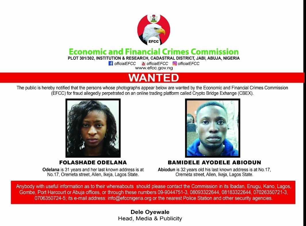CBEX scam EFCC declares 2 Nigerians wanted CBEX scam EFCC declares 2 Nigerians wanted