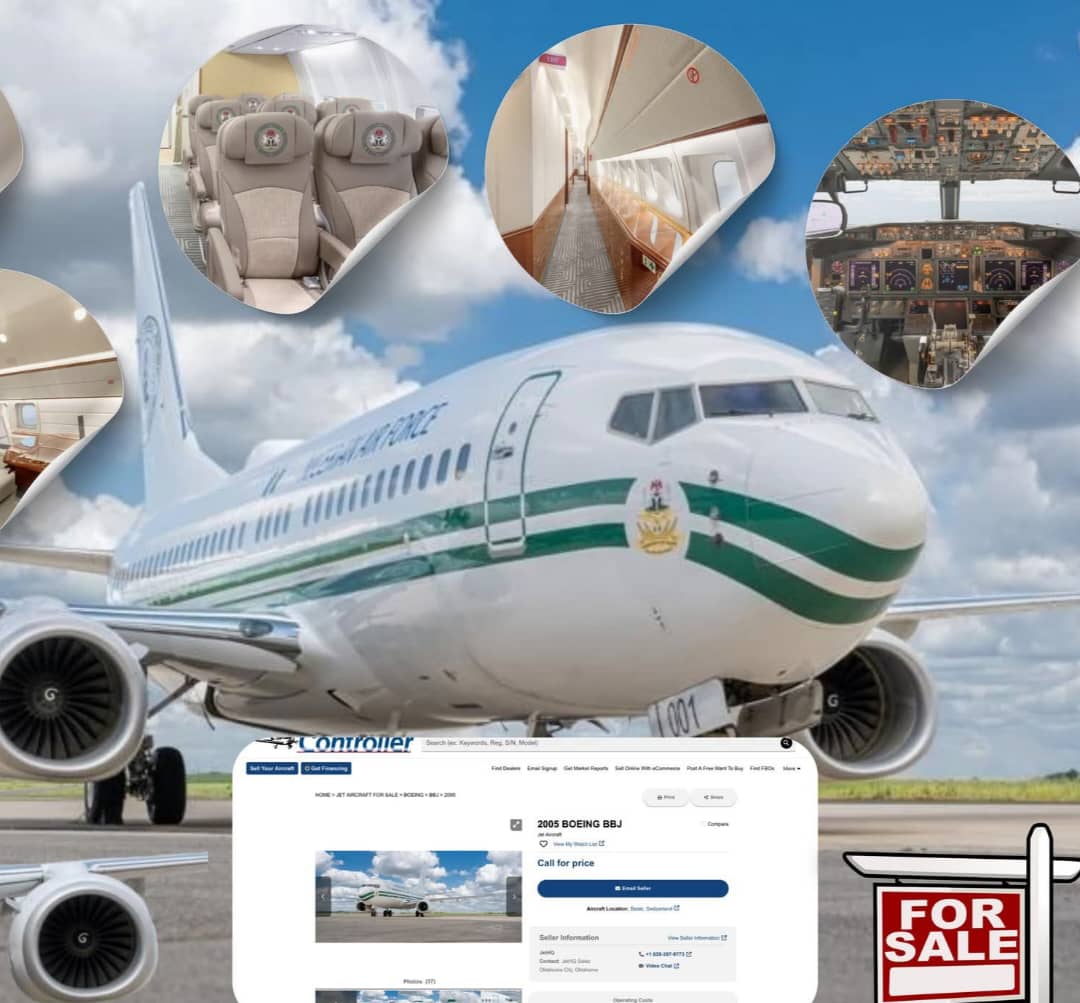 BREAKING Tinubu 8217 s govt puts presidential jet up for sale in Switzerland BREAKING Tinubu s govt puts presidential jet up for sale in Switzerland