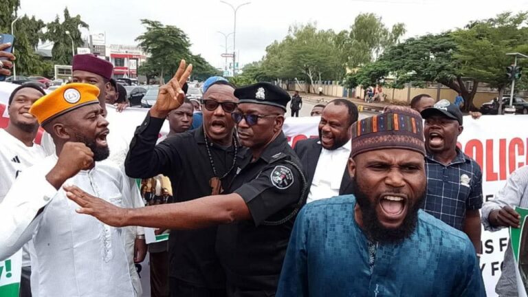  Sowore leads protest of retired police officers in Abuja over poor welfare 