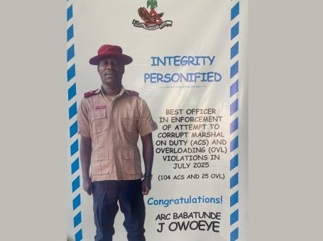  FRSC rewards officer who rejected bribes 104 times in one month 