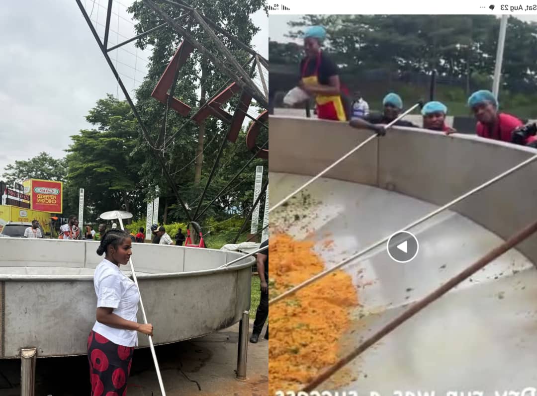 Hilda Baci tests giant jollof pot ahead of world record attempt in Lagos Hilda Baci tests giant jollof pot ahead of world record attempt in Lagos