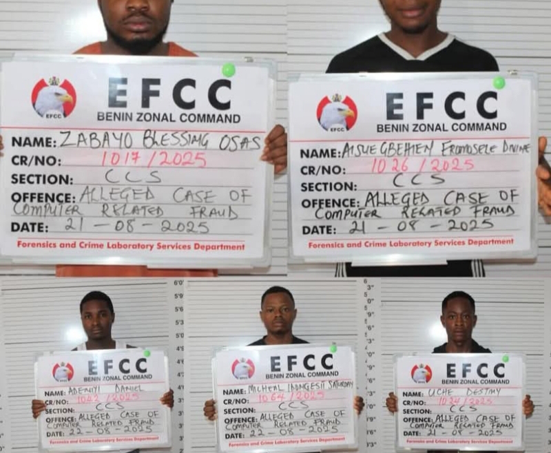 Court jails 5 Yahoo Boys in Benin City Court jails 5 Yahoo Boys in Benin City