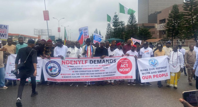 Niger Delta youths protest at NNPCL Headquarters demand GCEO s resignation Niger Delta youths protest at NNPCL Headquarters demand GCEO s resignation
