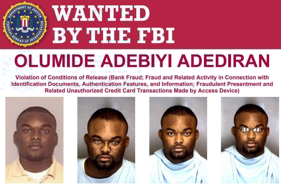  FBI offers 10 000 reward for Nigerian born man wanted for bank fraud  