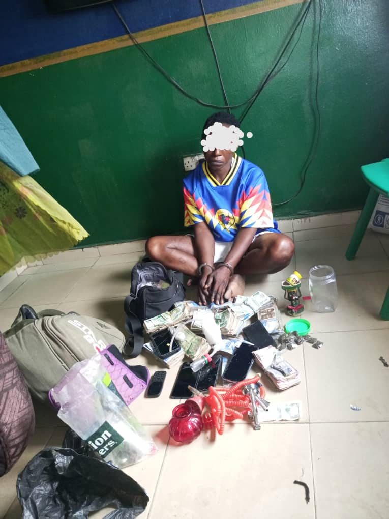  23 year old lady arrested with N2m pistol hard drugs in hotel 
