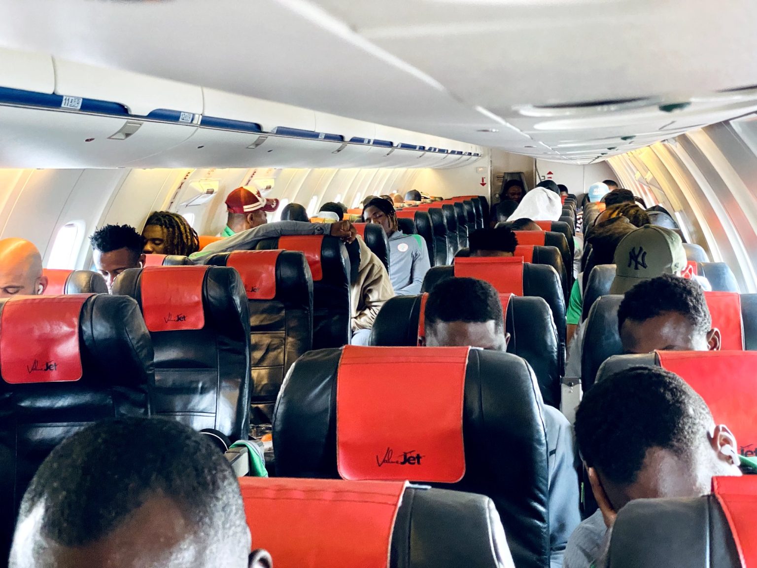  Super Eagles finally touch down in Uyo after mid air scare in Angola 
