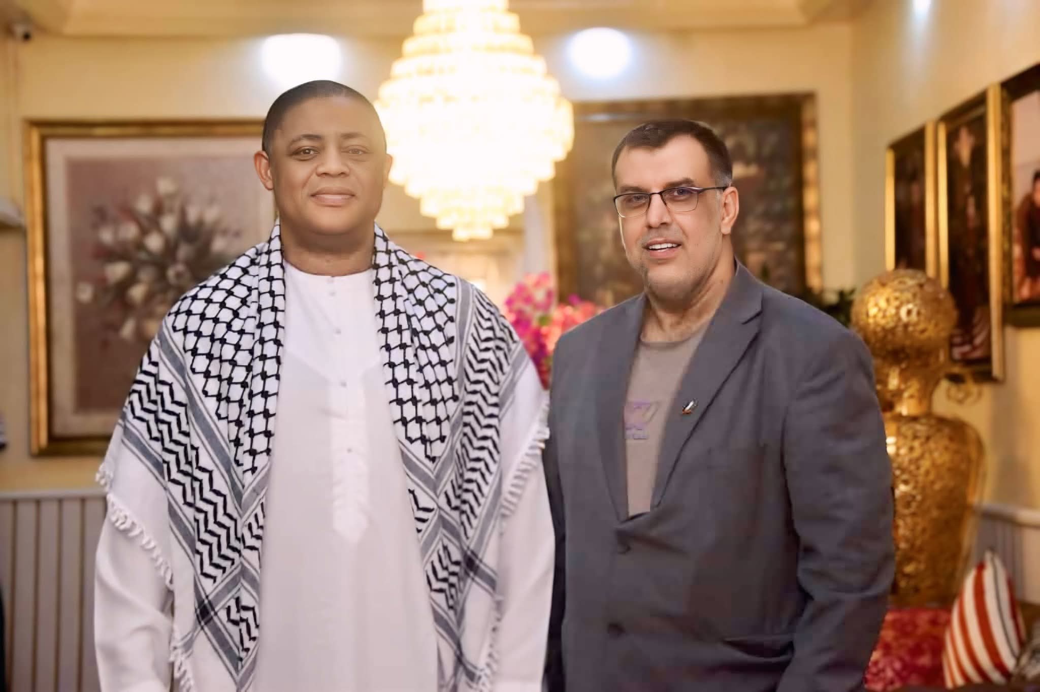  Palestinian leader meets ex minister in Abuja after one month detention 