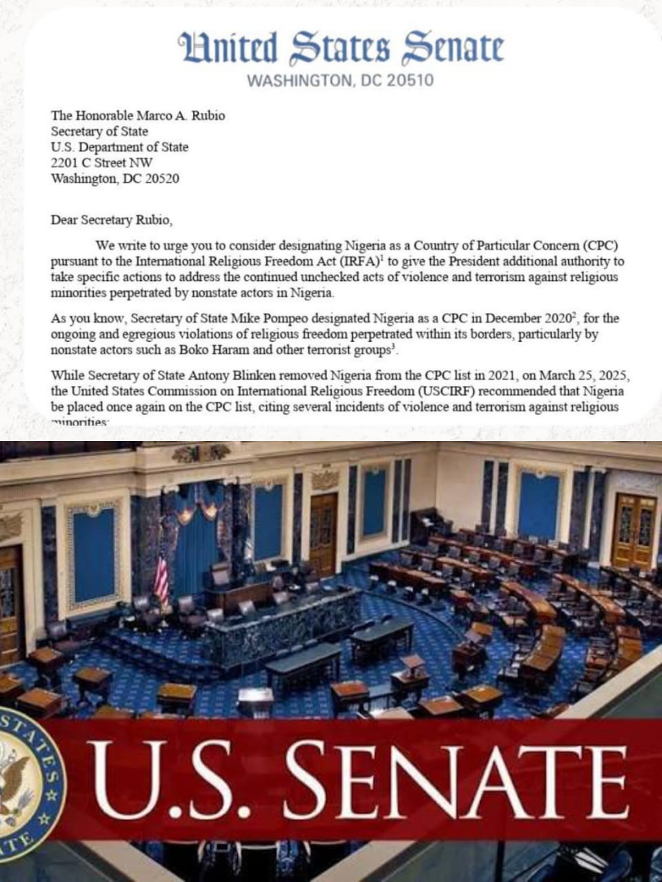  Alleged targeted killings US Senators push for Nigeria s return to religious freedom watchlist 