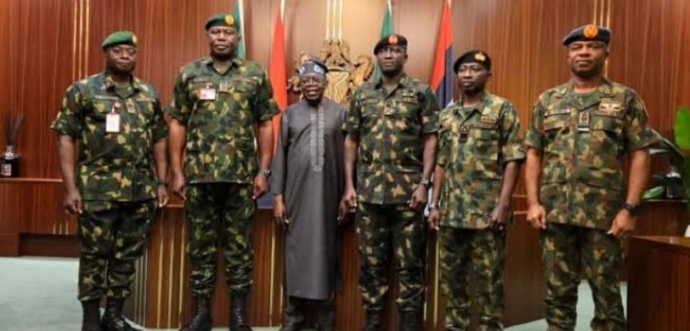  Tinubu meets newly appointed service chiefs at Aso Villa 