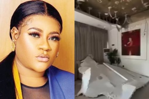  Nkechi Blessing escapes death as ceiling collapses in her Lekki home 